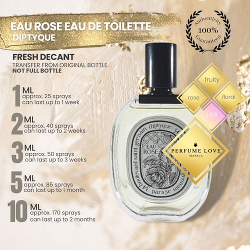 PERFUME DECANT Diptyque Eau Rose eau de toilette fruity, rose, floral notes