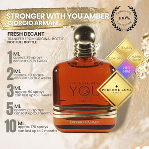 PERFUME DECANT Emporio Armani Stronger With You Amber