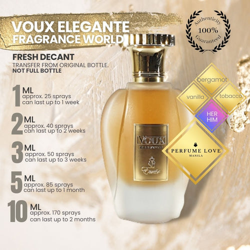 PERFUME DECANT Fragrance World Emir Voux Elegante