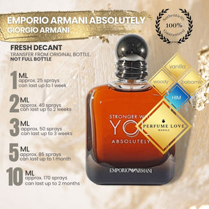 PERFUME DECANT Emporio Armani Stronger with you Absolutely