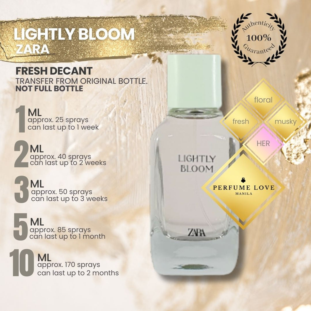 PERFUME DECANT Zara Lightly Bloom – Perfume Love Manila