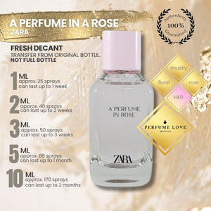 PERFUME DECANT Zara Perfume In A Rose