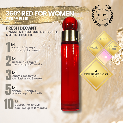 PERFUME DECANT Perry Ellis 360 Red for Women Eau de Parfum