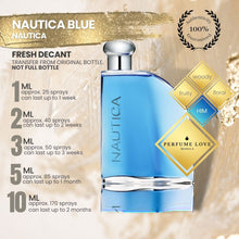 Load image into Gallery viewer, DECANT Nautica Blue fruity, woody and floral notes