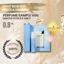 Load image into Gallery viewer, PERFUME SAMPLE VIAL 0.8ml DG Light Blue EDT