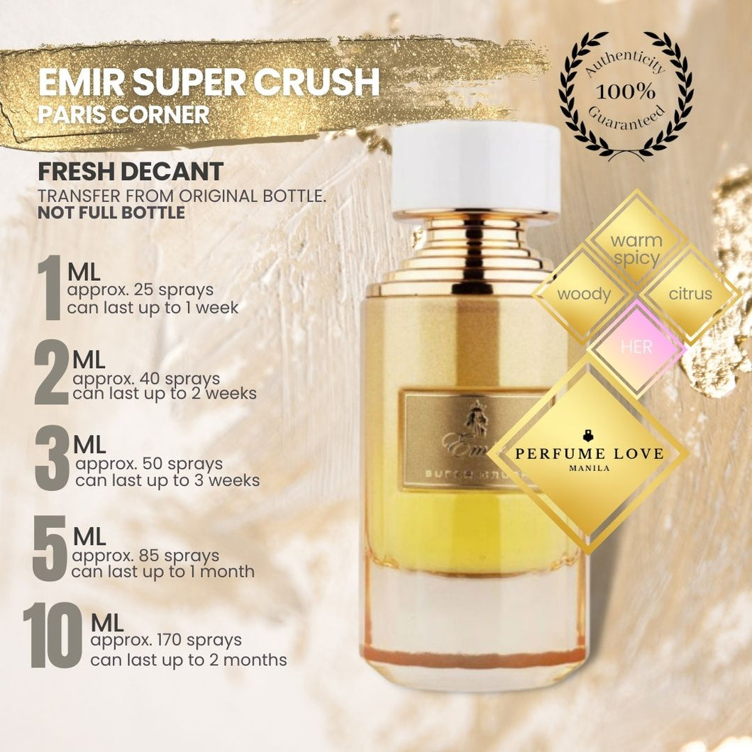 PERFUME DECANT Emir Super Crush warm spicy, woody, and citrus notes