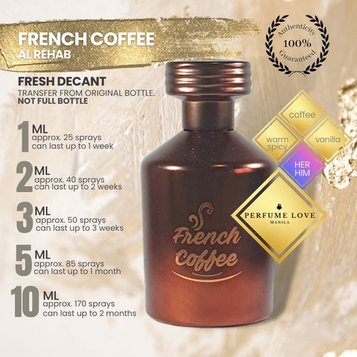 DECANT Al Rehab French Coffee coffee, warm spicy, vanilla notes