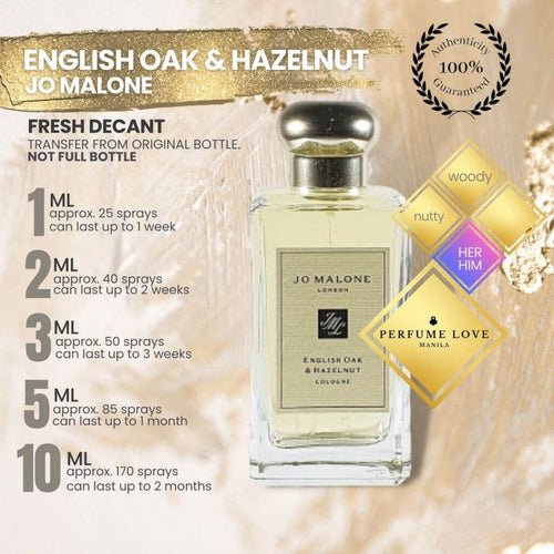 PERFUME DECANT JM English Oak & Hazelnut Cologne