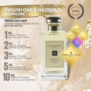 PERFUME DECANT JM English Oak & Hazelnut Cologne