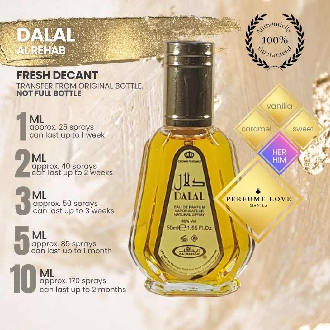 PERFUME DECANT Al Rehab Dalal vanilla, caramel, and sweet notes