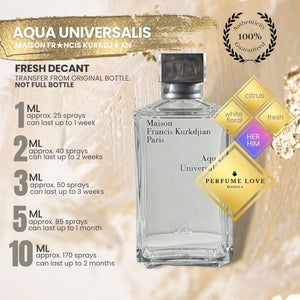 PERFUME DECANT Maison Francis Kurkdjian Aqua Universalis