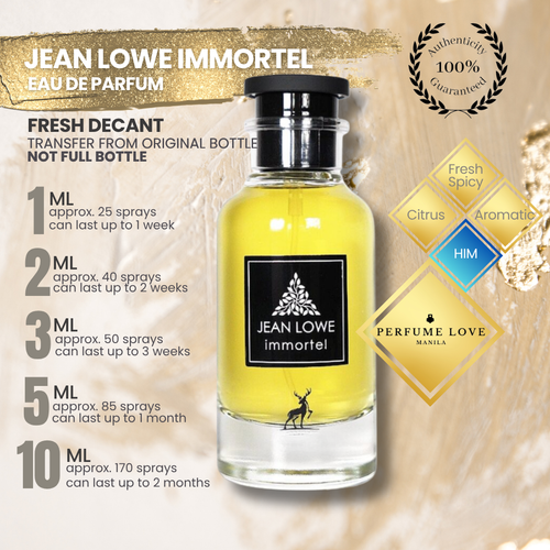 PERFUME DECANT Maison Alhambra Jean Lowe Immortel Eau de Parfum