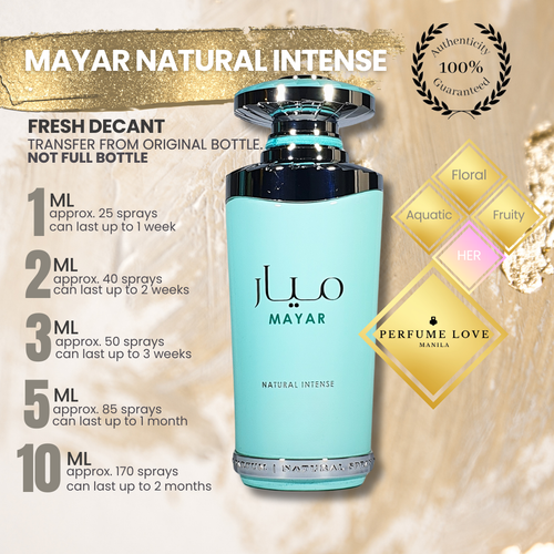 PERFUME DECANT Lattafa Mayar Natural Intense