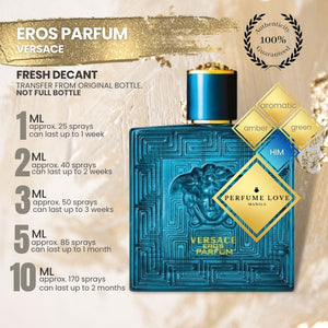 DECANT Versace Eros Parfum  Aromatic, amber and green