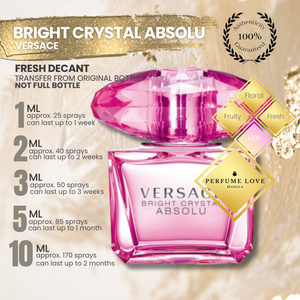 PERFUME DECANT Versace Bright Crystal Absolu