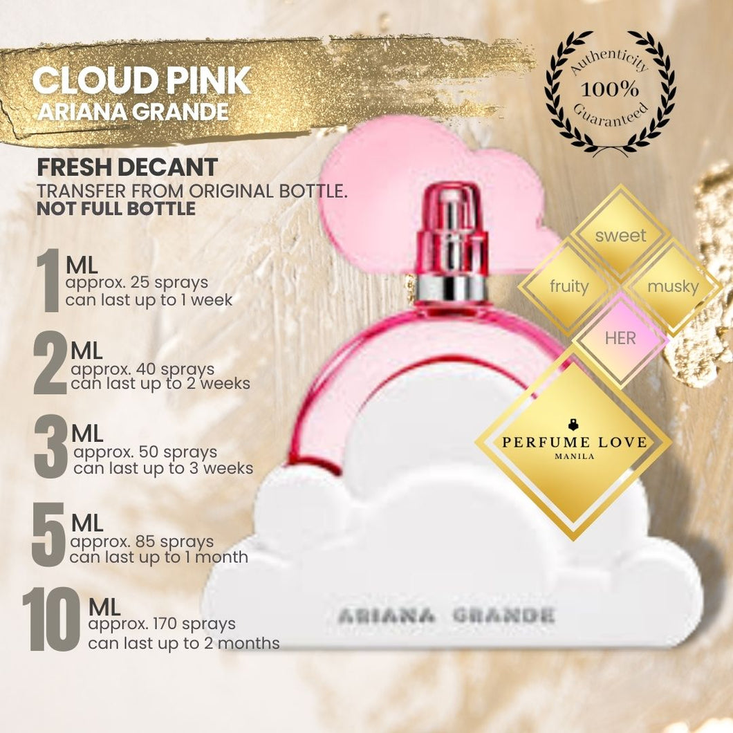 PERFUME DECANT Ariana Grande Cloud Pink sweet, fruity, musky notes