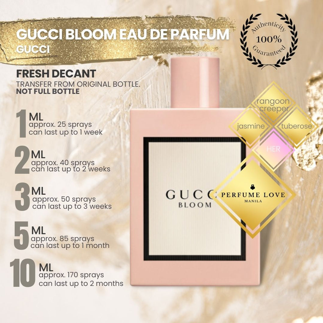 DECANT Gucci Bloom eau de parfum jasmine, rangoon creeper, tuberose notes