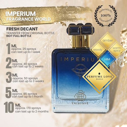 PERFUME DECANT Fragrance World Imperium