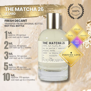 PERFUME DECANT Le Labo Matcha 26