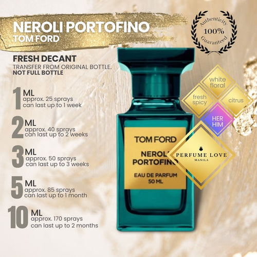 PERFUME DECANT Tom Ford Neroli Portofino eau de parfum fresh spicy, white floral, and citrus