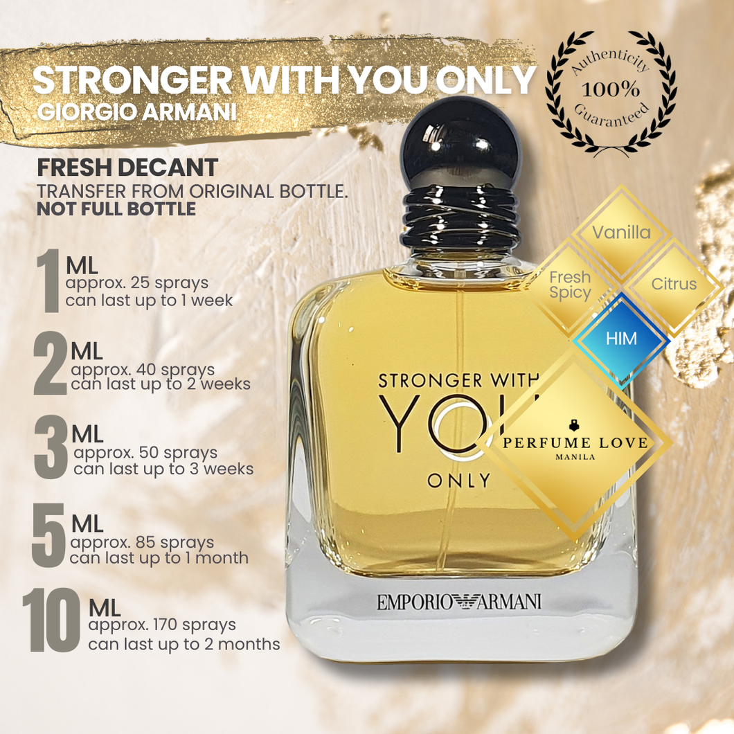 PERFUME DECANT Emporio Armani Stronger With You Only Eau de Toilette