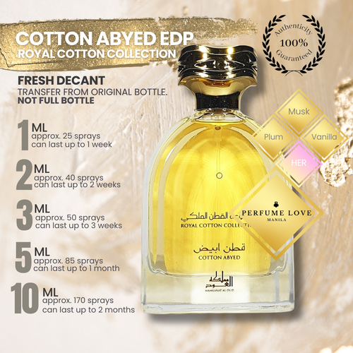 PERFUME DECANT Mamlakat Al Oud Cotton Abyed Eau de Parfum