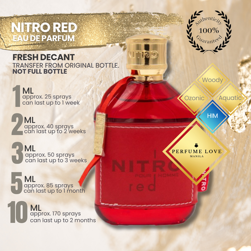 PERFUME DECANT Dumont Nitro Red Pour Homme Eau de Parfum