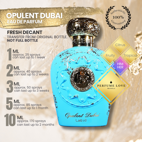 PERFUME DECANT Lattafa Opulent Dubai Eau de Parfum