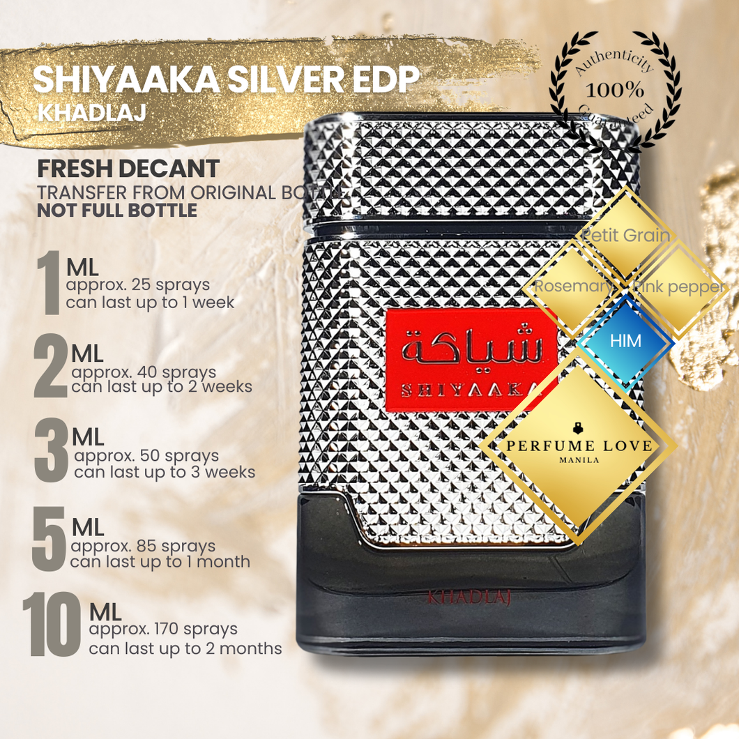 PERFUME DECANT Khadlaj Shiyaaka Silver Eau de Parfum