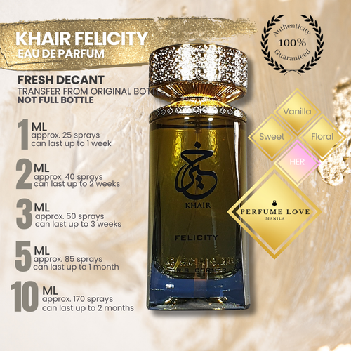 PERFUME DECANT Paris Corner Khair Felicity Eau de Parfum