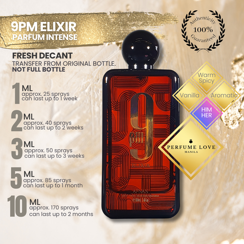 PERFUME DECANT Afnan 9pm Elixir Parfum Intense