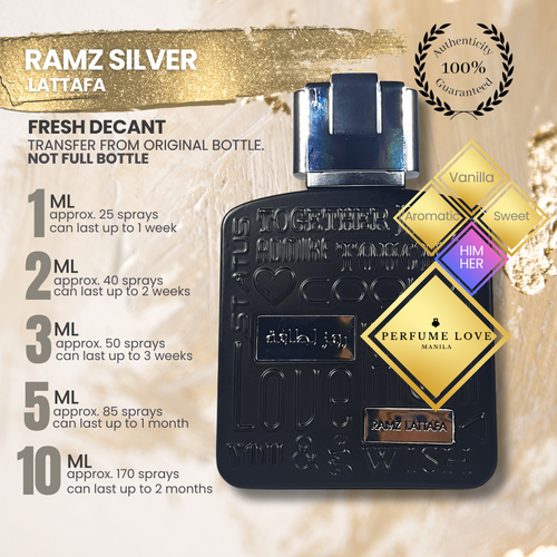 PERFUME DECANT Lattafa Ramz Silver (JPG Ultra Male)