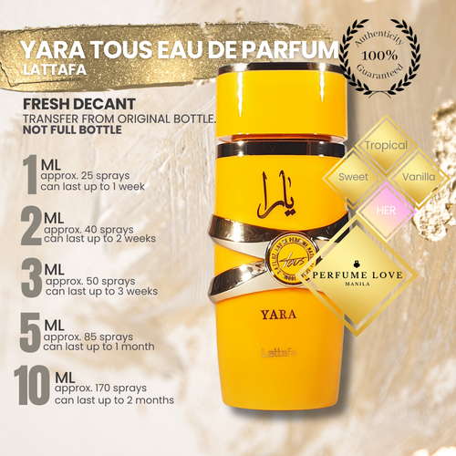 PERFUME DECANT Lattafa Yara Tous Eau de Parfum