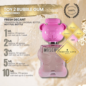 PERFUME DECANT Moschino Toy 2 BubbleGum