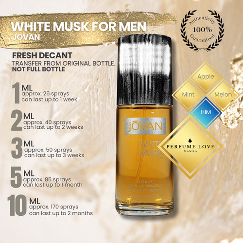 PERFUME DECANT Jovan White Musk for Men