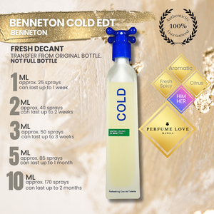 PERFUME DECANT United Colors of Benetton Cold Eau de Toilette