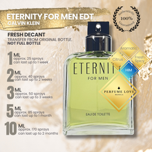 Load image into Gallery viewer, PERFUME DECANT Calvin Klein Eternity for Men Eau de Toilette