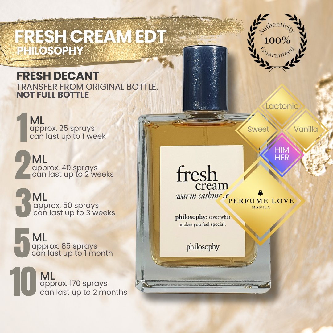 Philosophy Cream Perfume PERFUME DECANT Philosophy Fresh Cream Eau