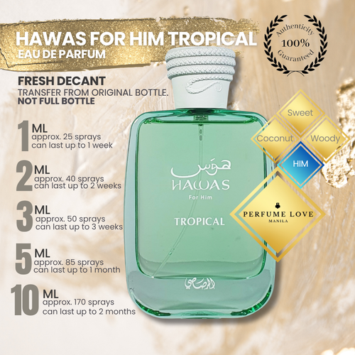 PERFUME DECANT Rasasi Hawas for Him Tropical Eau de Parfum