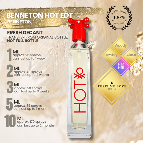 PERFUME DECANT United Colors of Benetton Hot Eau de Toilette