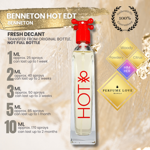 PERFUME DECANT United Colors of Benetton Hot Eau de Toilette