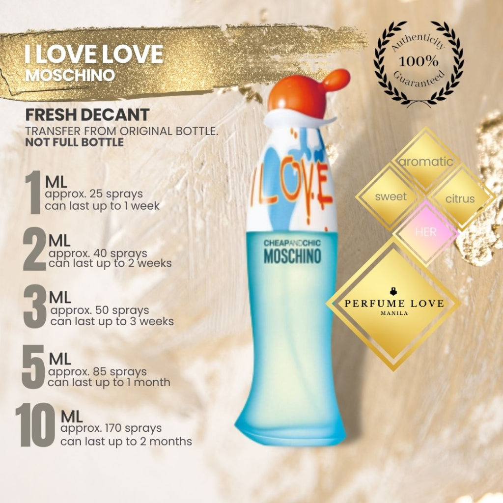 PERFUME DECANT Moschino I Love Love Perfume Discovery Hub