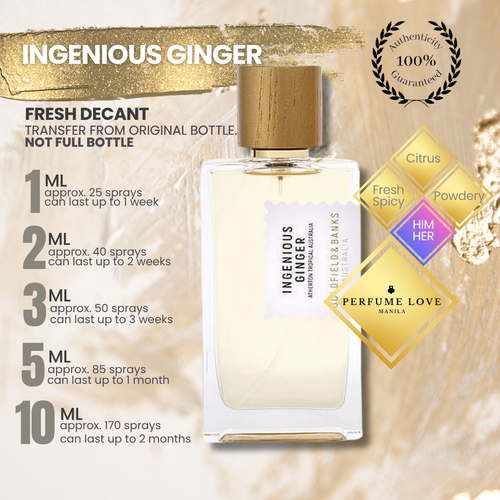 PERFUME DECANT Goldfield & Banks Ingenious Ginger