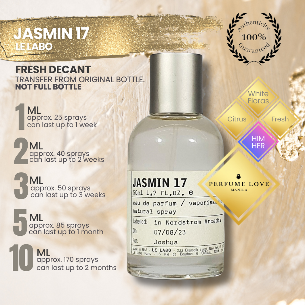 PERFUME DECANT Le Labo Jasmin 17