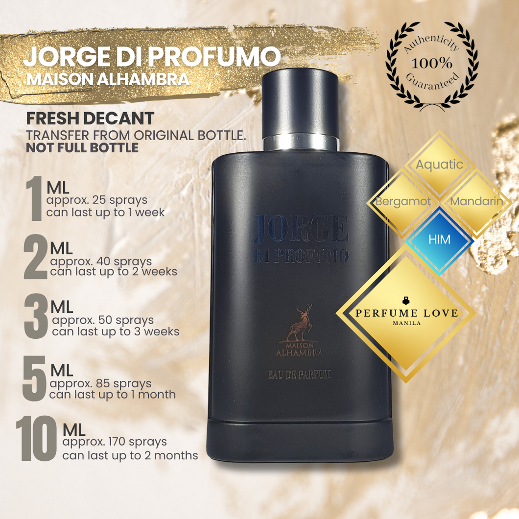 PERFUME DECANT Maison Alhambra Jorge Di Profumo