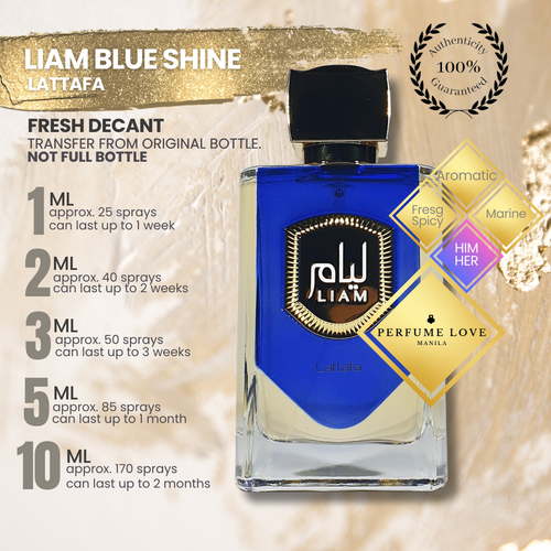 PERFUME DECANT Lattafa Liam Blue Shine (Acqua di Gio Profondo Clone)