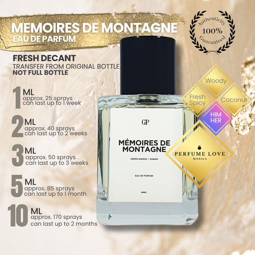 PERFUME DECANT Greg Parilla Memoires de Montagne Eau de Parfum