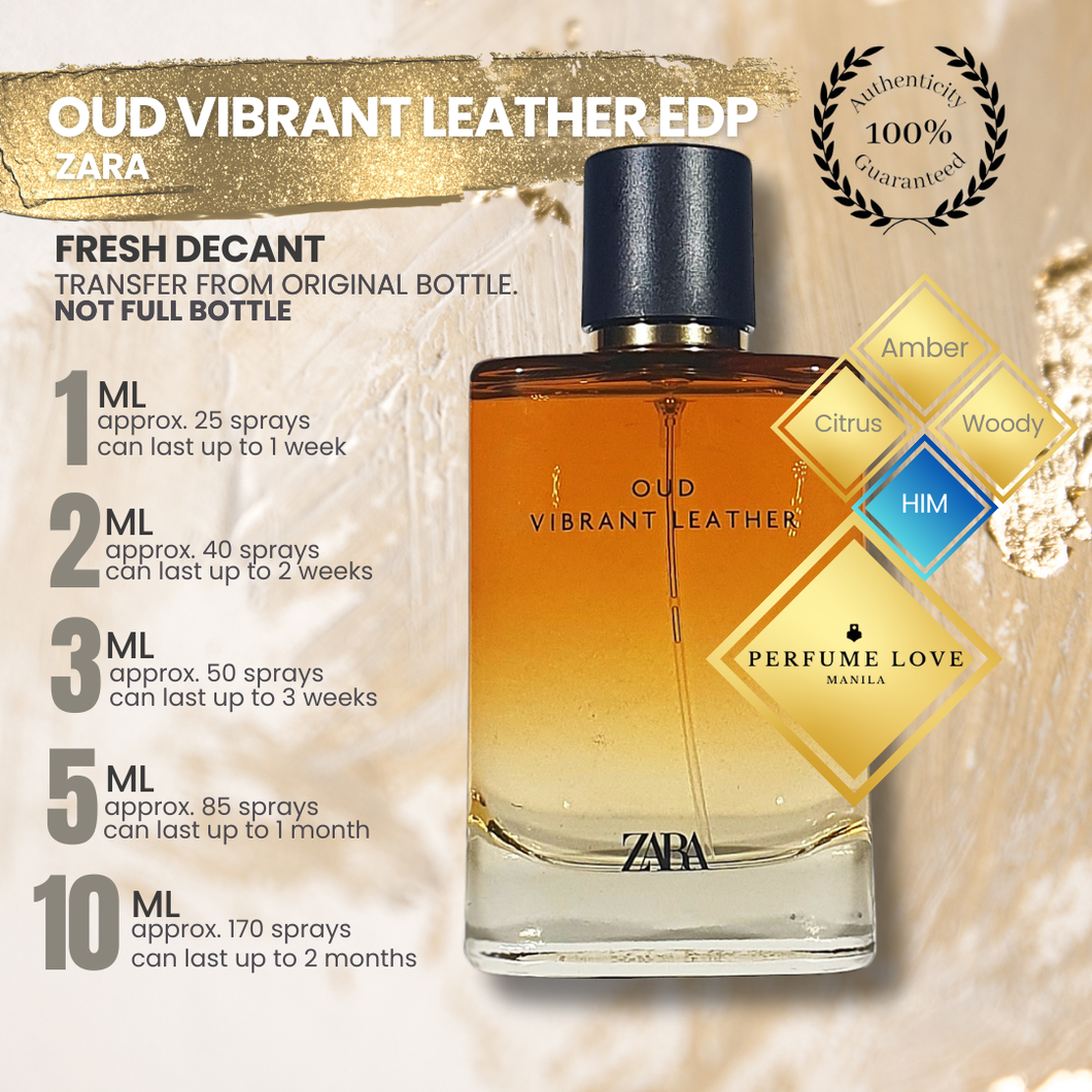 PERFUME DECANT Zara Oud Vibrant Leather Eau de Parfum – Perfume