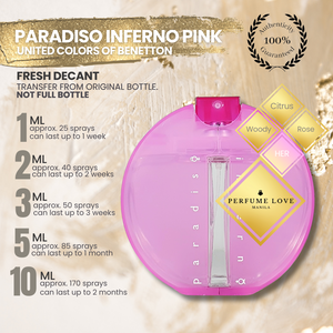 PERFUME DECANT Benetton Paradiso Inferno Pink Eau de Toilette