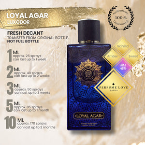 PERFUME DECANT Luxodor Loyal Agar